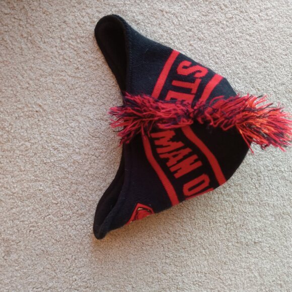 Child's Superman Man of Steel Soft Knit Helmet Cap with Fringe - Picture 5 of 6